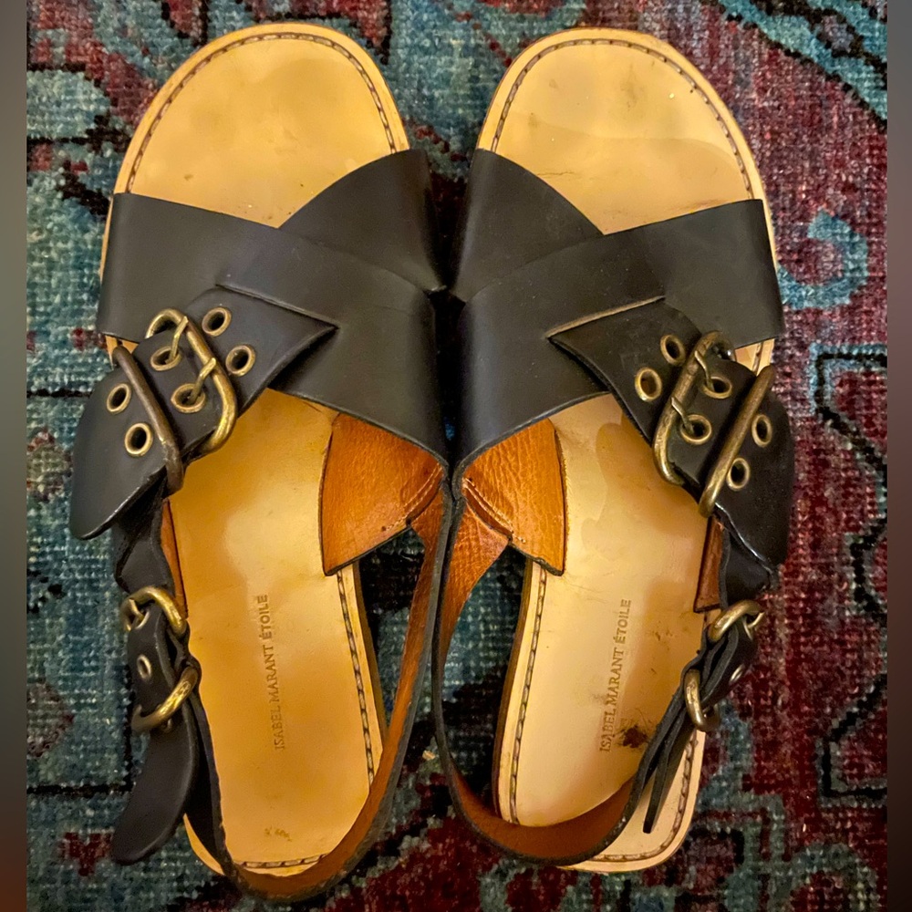 Isabel Marant black leather sandals